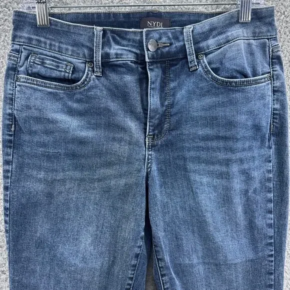 NYDJ Marilyn Straight Leg Jeans Womens 8 Blue Lift Tuck Technology Stretch Denim - Picture 3 of 12